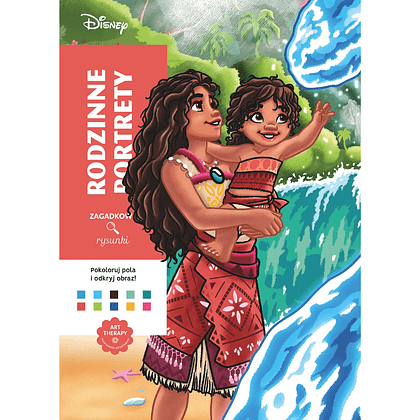 Раскраска по номерам на польском языке "Zagadkowe rysunki Disney - Rodzinne portrety"