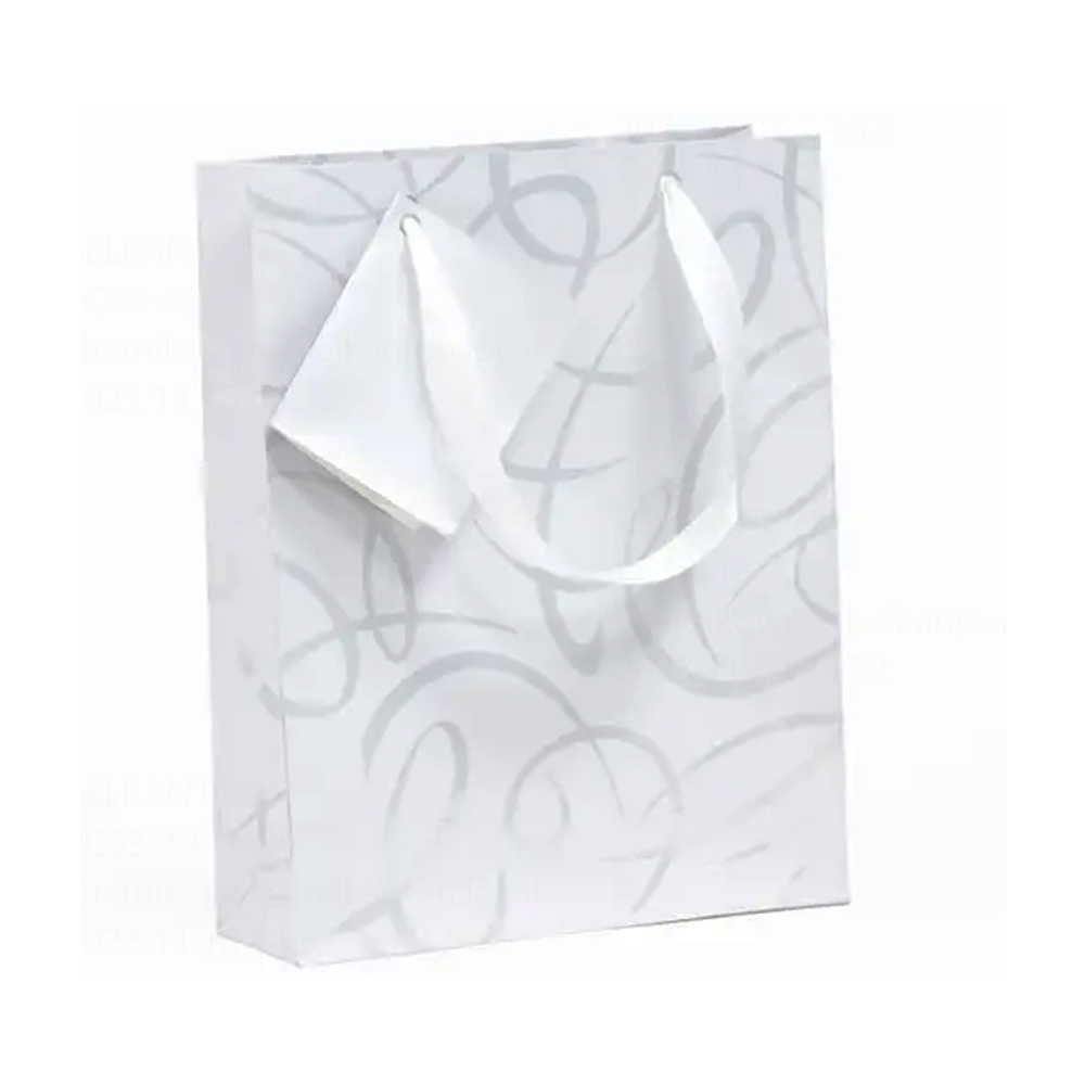 Пакет бумажный подарочный "Premium Blanc", 17x6x22 см, белый