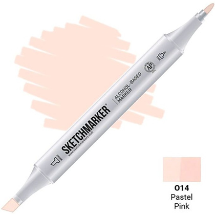 Маркер перманентный двусторонний "Sketchmarker", O14 розовый пастельный