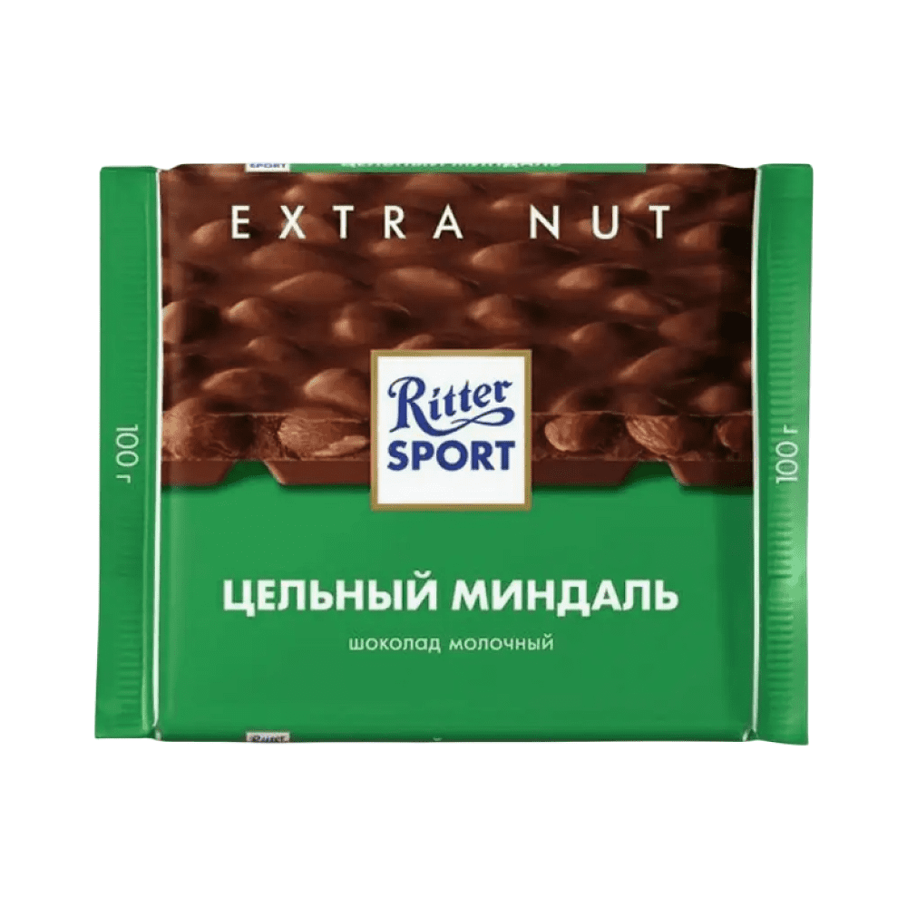 Шоколад молочный "Ritter Sport", 100 г, с цельным миндалем