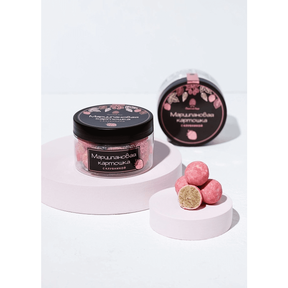 Конфеты "Сибирский кедр", картошка марципановая с миндалем и клубникой, 160 гр. - 2