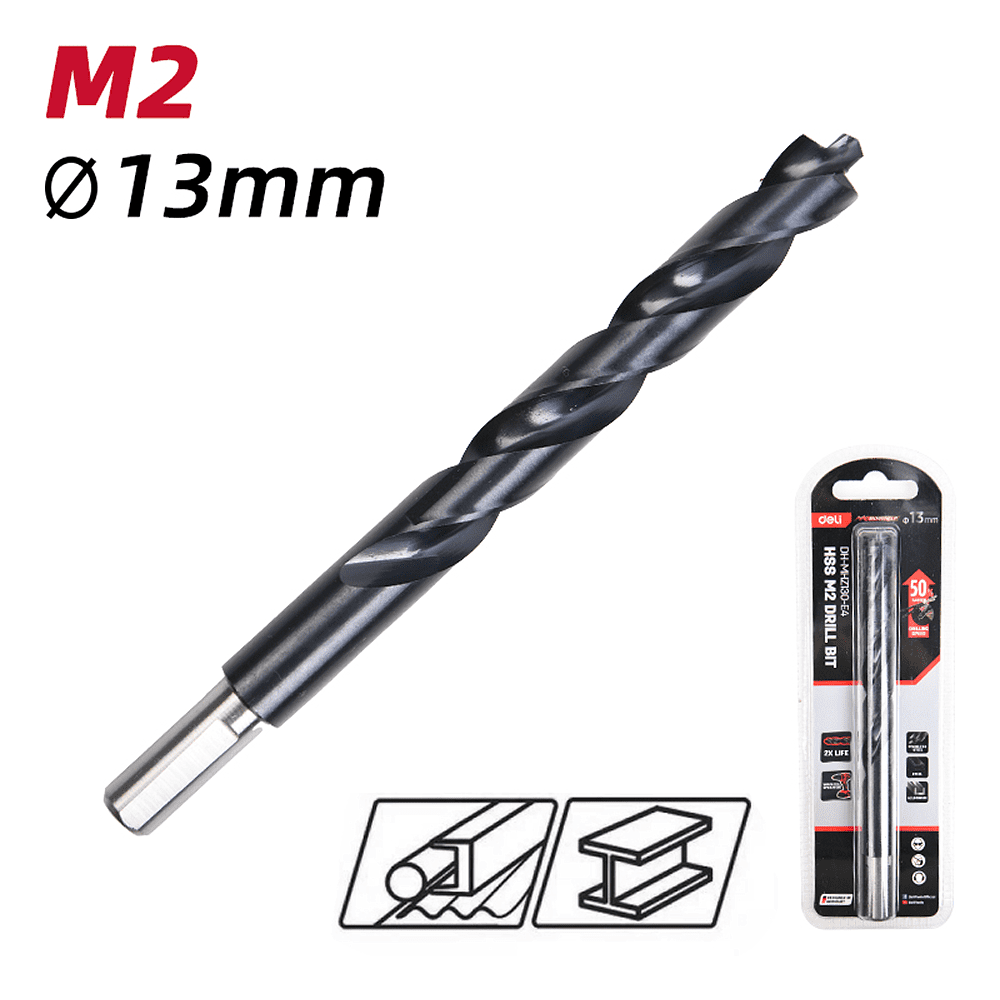 Сверло по металлу Deli RS EDH-MHZ130-E4, 13.0 мм, DIN 338, HSS-TiN - 3 Сверло по металлу Deli RS EDH-MHZ130-E4, 13.0 мм, DIN 338, HSS-TiN - 3