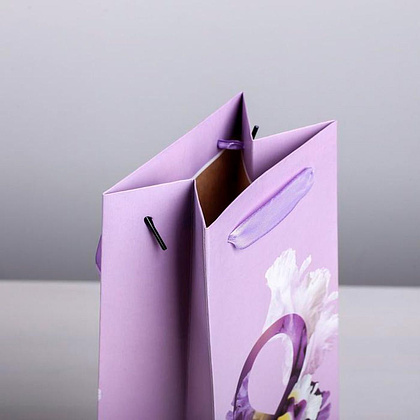 Пакет бумажный подарочный "С Праздником!", 13x36x10 см, разноцветный - 3