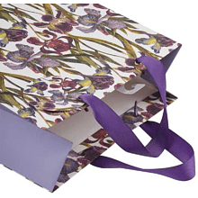 Пакет бумажный подарочный "Flora. Ирисы", 26x32,4x13 см, фиолетовый