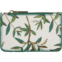 Футляр для визитных и кредитных карт "Flora. Олива", черный, красный