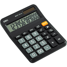 Калькулятор настольный Deli "M222", 12-ти разрядный, пластик, черный