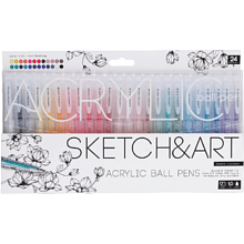 Набор ручек акриловых "Sketch&Art", 1 мм, 24 шт, ассорти