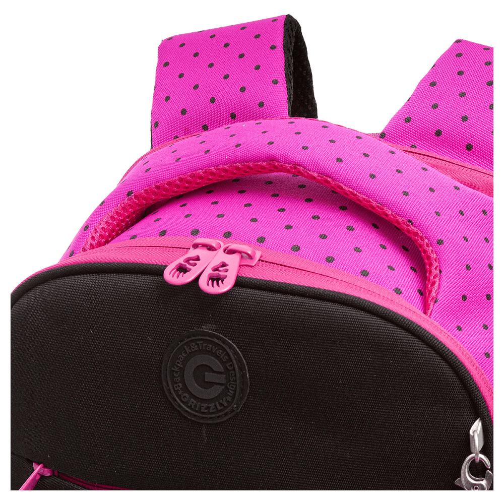 Рюкзак школьный "Greezly", с карманом для ноутбука, черный, розовый - 6