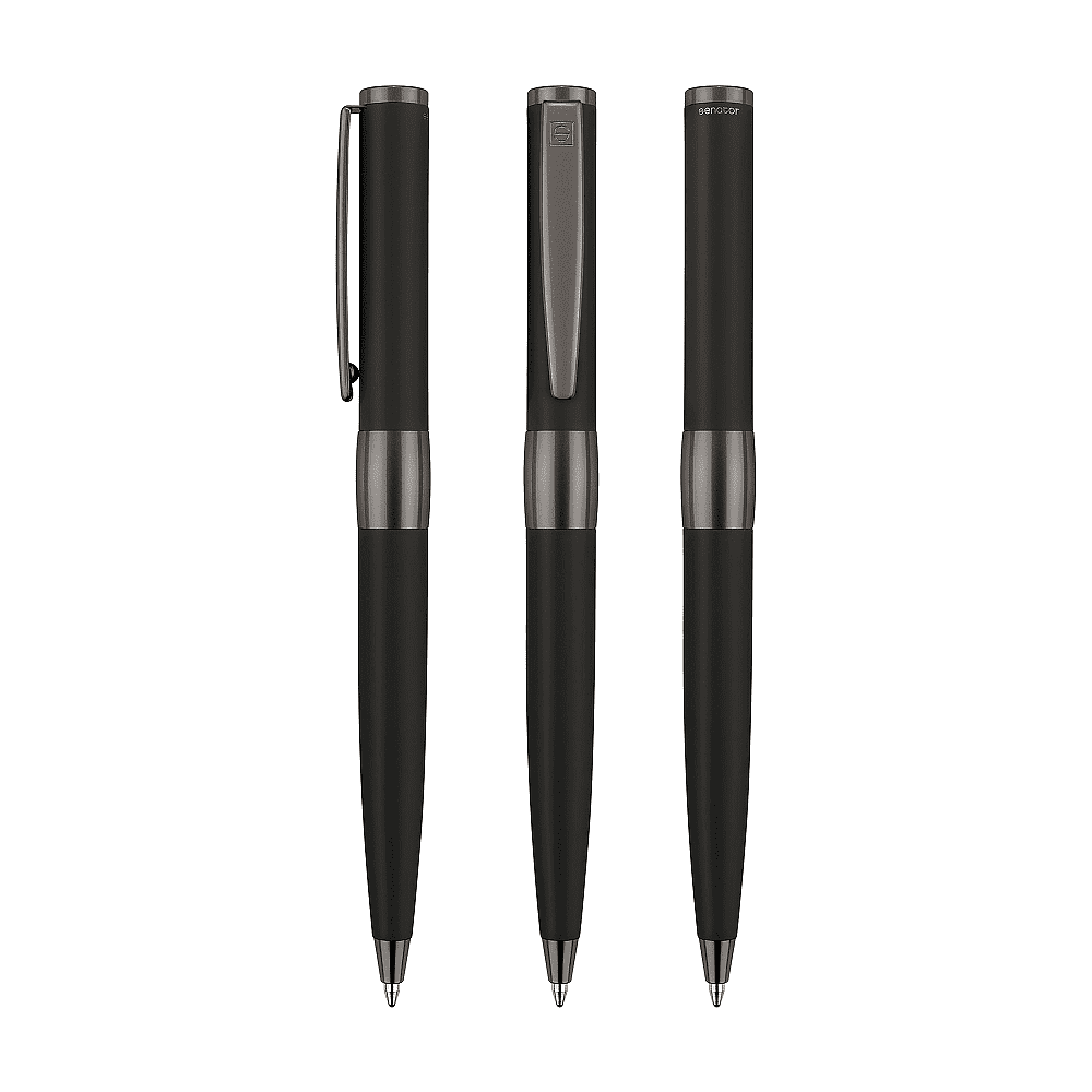 Набор ручек шариковые автоматические + роллер "Image Black Line RB", черный, картонный футляр - 3