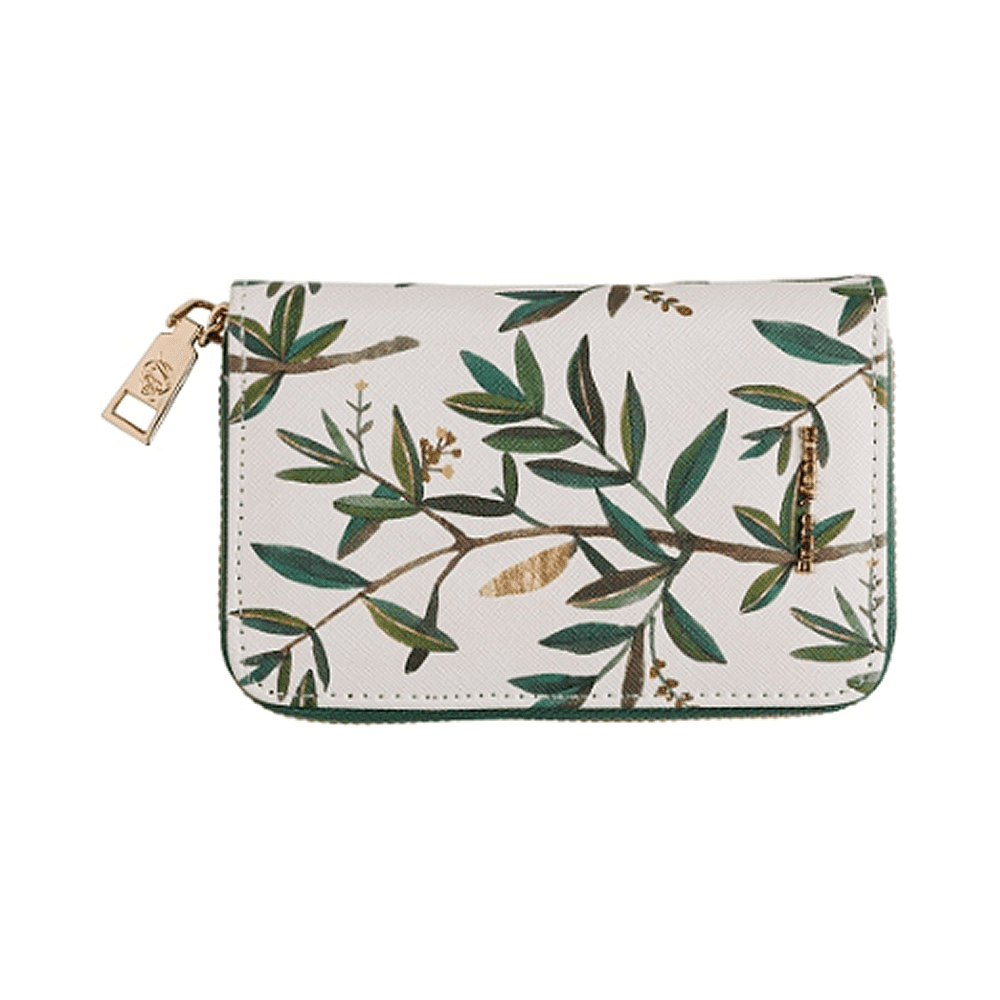 Кошелек "Flora. Олива", белый, зеленый