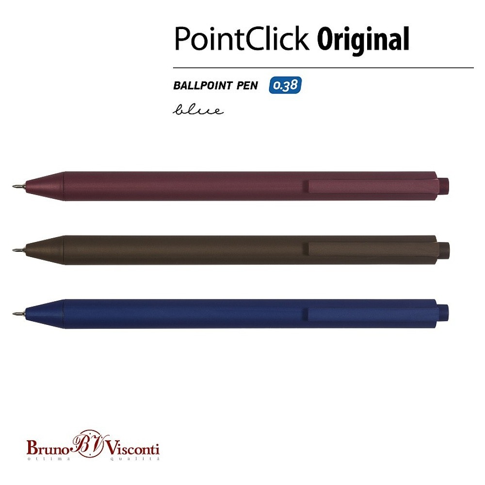 Автоматическая шариковая ручка "PointClick. Original", 0,38 мм, пластик, ассорти, стерж. синий - 2