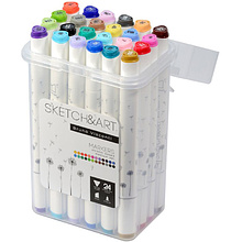 Набор двусторонних маркеров для скетчинга "Sketch&Art", 24 цвета