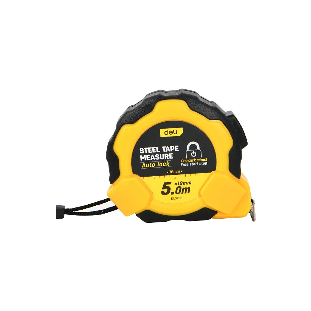 Рулетка Deli YS EDL3798, 5 м х 19 мм, желтый, черный