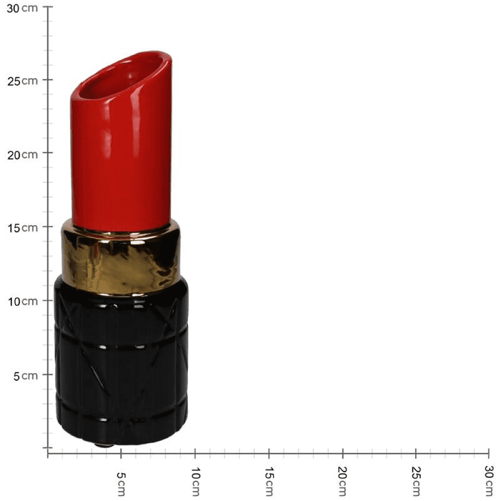 Ваза "Lipstick", керамическая, красный, чёрный - 3