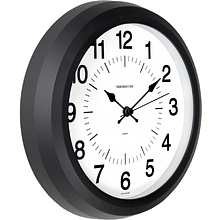 Часы настенные круглые "23230233", пластик, черный