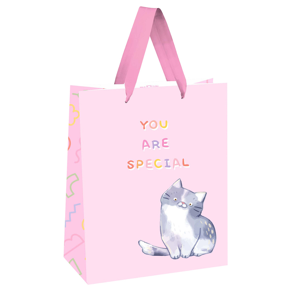 Пакет бумажный подарочный "You are special", 18x23x10 см, крафт, белый