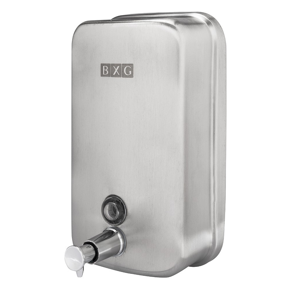 Диспенсер для жидкого мыла BXG "SD H1-1000M", 1 л, ручной, металл, серебристый, матовый