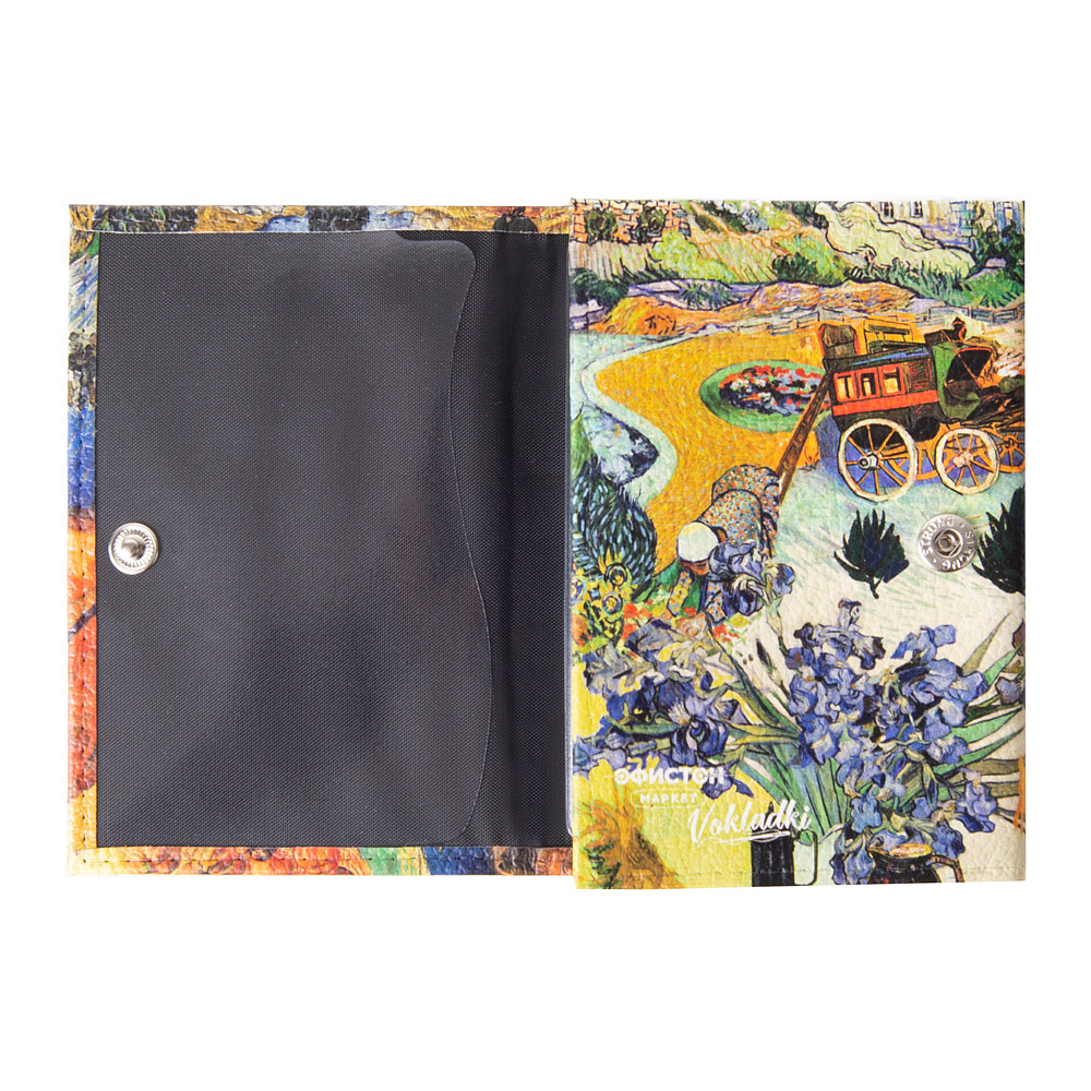 Обложка для автодокументов и паспорта "Цвета Ван Гога", разноцветный - 3