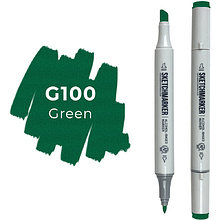 Маркер художественный "Sketchmarker", двухсторонний, G100 зеленый