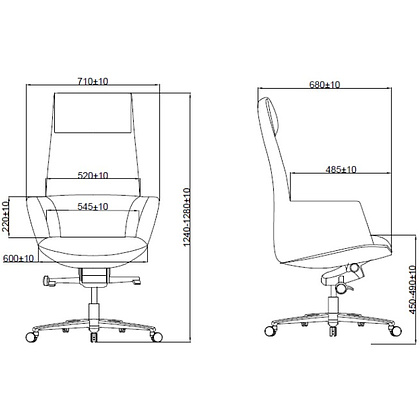 Кресло компьютерное SitZone CH-500A, кожа, алюминий, черный - 8