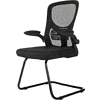 Кресло на полозьях Бюрократ "MC-109", сетка, ткань, металл черный, черный - 3