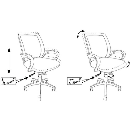 Кресло для персонала Бюрократ "CH-695N/BLACK", ткань, пластик, серый - 7