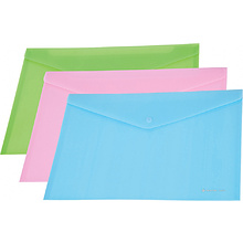 Папка-конверт на кнопке Panta Plast "C4535", А4, пастельный зеленый