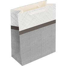 Пакет бумажный подарочный "Two color", 26х32х12 см, белый, серый
