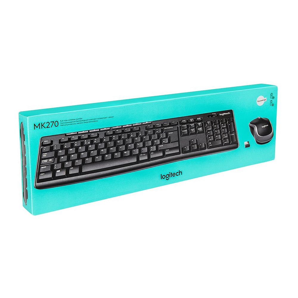 Клавиатура + мышь Logitech "MK270", беспроводная, черный - 11
