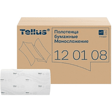 Полотенца бумажные Tellus Моносложение Стандарт, листовые, 1-сл., 250 листов, H3