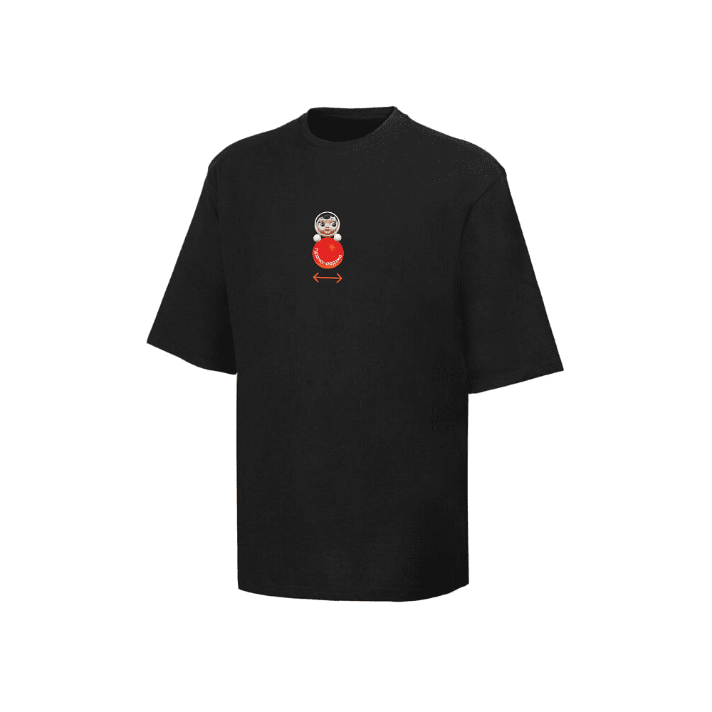 Футболка оверсайз унисекс "Тудэма-сюдэма", XS-S, черный