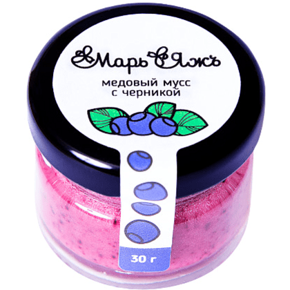 Медовый мусс "МарьЯжъ" с черникой, 30 гр 