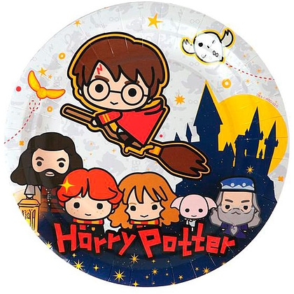 Тарелка бумажная "Гарри Поттер", 18 см, 6 шт, разноцветный