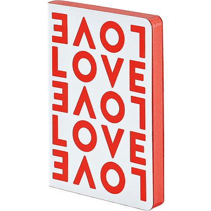 Блокнот "Love", А5+, 176 листов, в точку, белый, срез красный