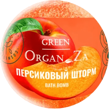 Бомбочка для ванны "Green Organ Za. Персиковый шторм", 135 г