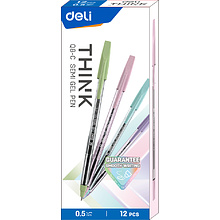 Ручка шариковая "Think", 0.5 мм, прозрачный, стерж. синий