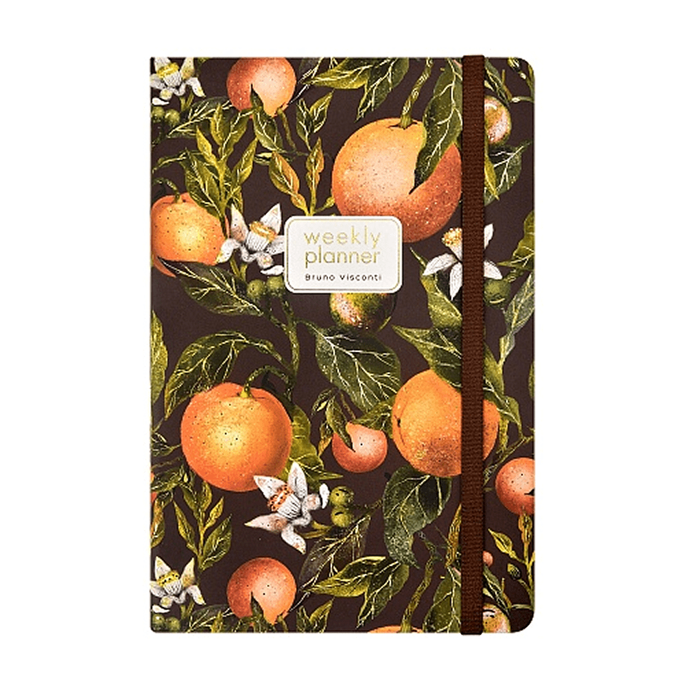 Еженедельник недатированный "Flora. Paradise. Oranges", А5, 144 страниц, линованный, оранжевый, зеленый - 2