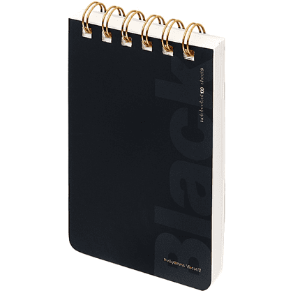 Блокнот "Black", В6, 100 листов, линейка, спираль сверху, черный