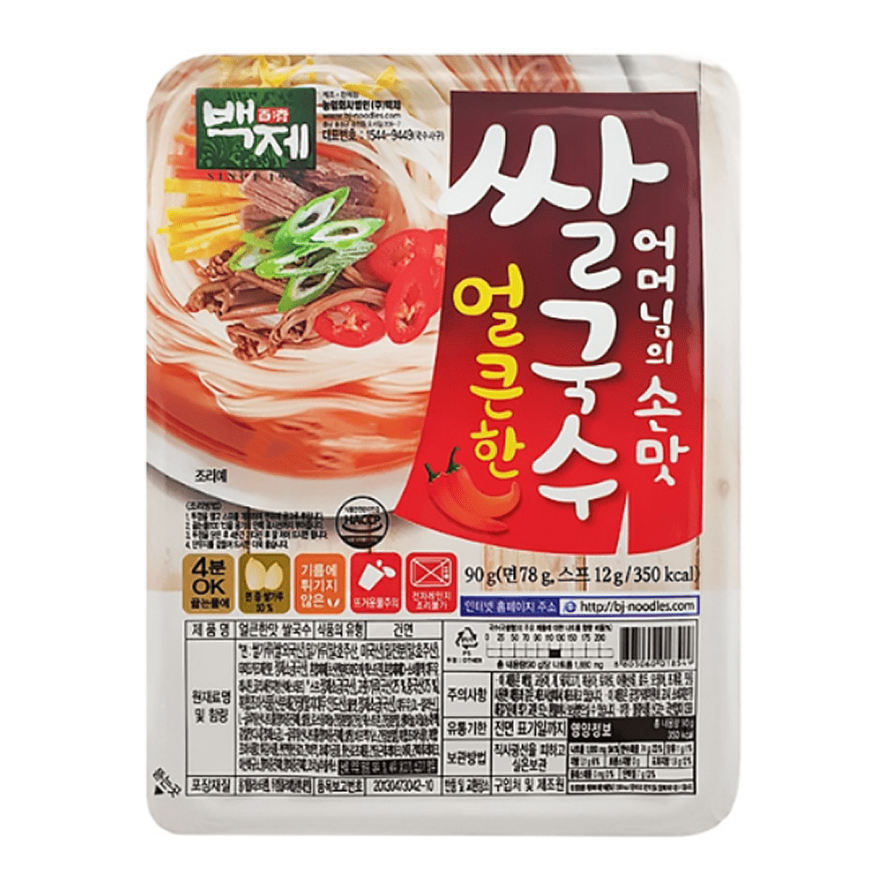 Лапша быстрого приготовления "Baekje" рисовая с острым вкусом, 92 гр