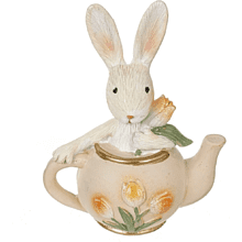Фигурка "Заяц в чайнике", 8 x 5 x 10 см, бежевый