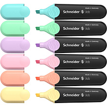 Набор маркеров текстовых "Schneider Job", 6 шт, пастельное ассорти