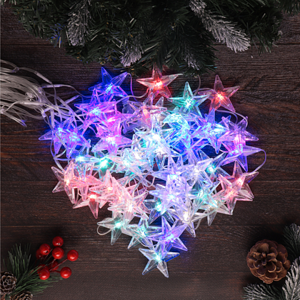 Гирлянда электрическая LED "Бахрома. Звезда", мультиколор - 4