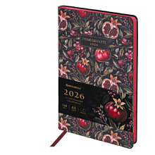 Ежедневник датированный "Vista. Pomegranate", А5, 336 страниц, черный, красный, 2026