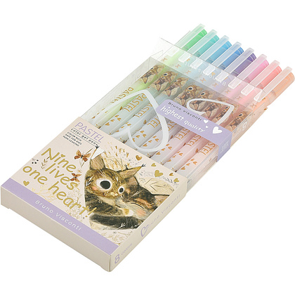 Набор гелевых ручек "Pastels. Котики. Счастье", 8 шт, разноцветный - 2