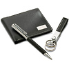 Набор "Eleganci": кошелек, ручка шариковая автоматическая и брелок, черный, серебристый - 2