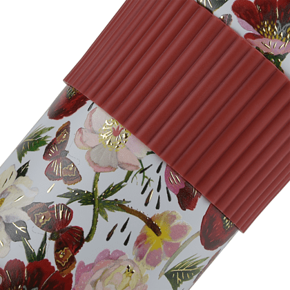 Кружка термическая "Flora. Пионы", металл, 500 мл, белый, красный - 3
