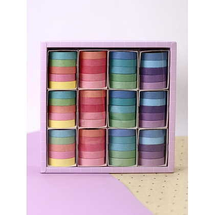 Клейкая лента "Multicolor tone purple-blue", 10х2 мм/м, ассорти - 5