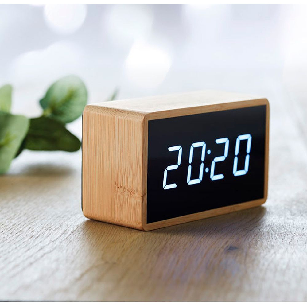Часы-будильник LED настольные "Miri Clock", коричневый - 3