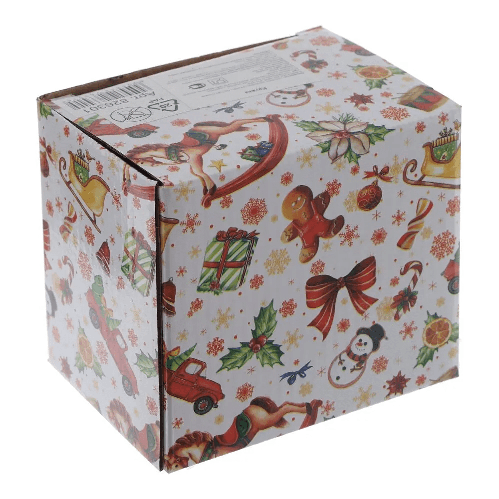 Кружка фарфоровая "Елка", 350 мл. , разноцветный - 3