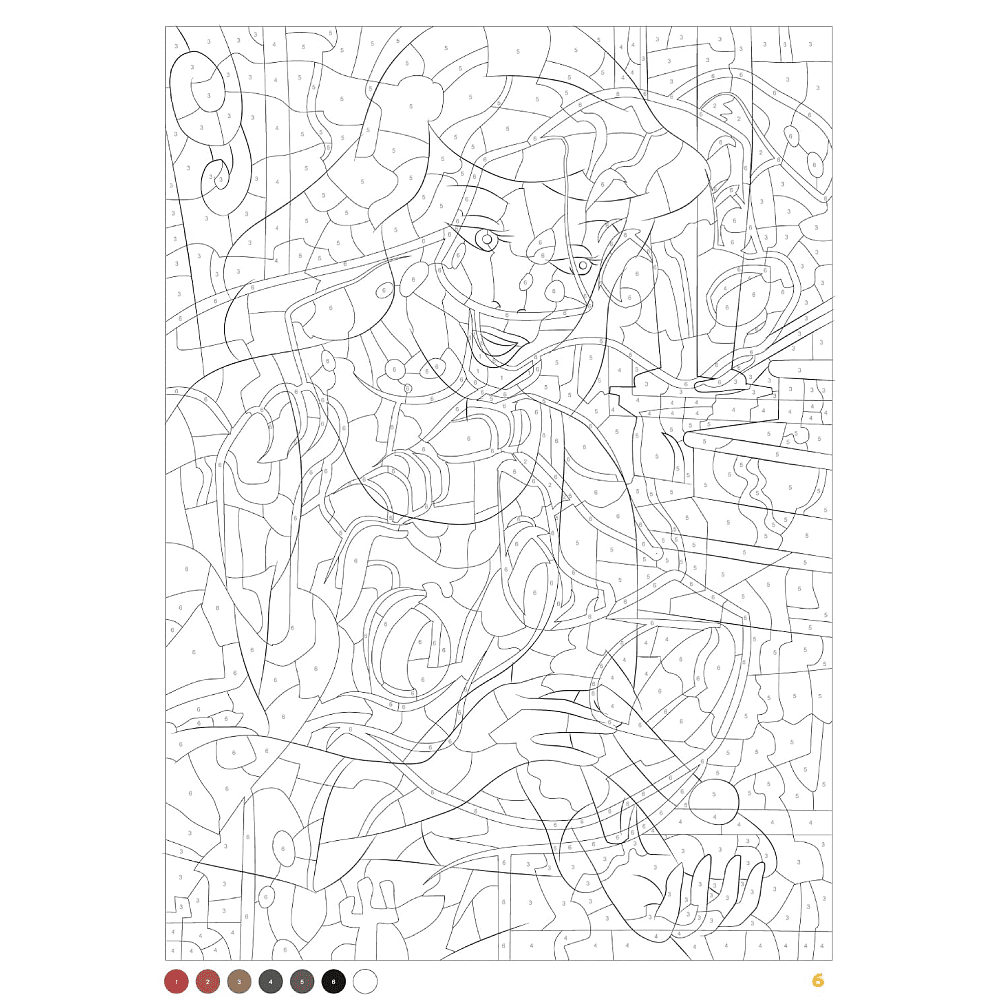 Раскраска по номерам на французском языке "Coloriages mystères Disney - Portraits" - 3
